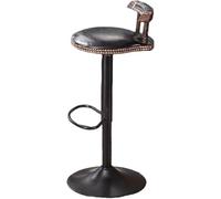 LMMSHA Vintage Bar Stools with Deep Button Tufting Wooden Kitchen Stool Sturdy Metal Legs Height Adjustable 20cm and (Black)