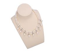 LMMSHA White Pearl Necklace - Exquisite and Elegant 44.5cm-46cm