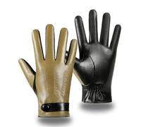 LMMSHA Winter Leather Gloves for Men Driving Cycling with and Thickened