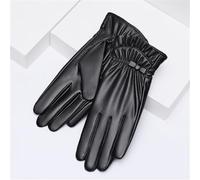 LMMSHA Women Ladies PU Leather Windproof Thickened Gloves for Outdoor Driving