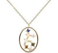 LMMSHA Women's Sterling Silver Pendant Necklace with Colorful Zircon and Twelve Constellations Charm