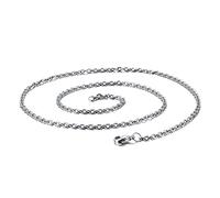 LMMSHX Cadena de Hímen para Hombres y Niños, Cadena alámbarra de Acero Inoxidable Estilo Curb, 2.4mm/3mm