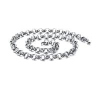 LMMSHX Cadena de Hímen para Hombres y Niños, Cadena alámbarra de Acero Inoxidable Estilo Curb, 2.4mm/3mm