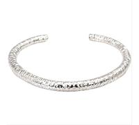 LMMSHX Hammer Wave Plain Circle Pulsera sólida para Mujeres Bosque Regalo de Boda Hecho a Mano