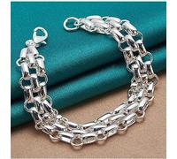 LMMSHX LnterLocking Circle Bracelet Chain for Women Wedding Engagement