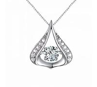 LMMSHX Natural 5a Zirconia Crystal Gemstone Colgante 925 Cabello de Cadena de Cajas Collares de Gargantilla Femeninos Regalos