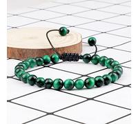 LMMSHX Pulsera de Piedra Ocular de Tigre de 6 mm Chakra COLORITO Hombres Mujeres Mujeres Budas Budas Beads Healing Bangles Ajustable Ajustable