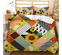 LMMSMGS Funda Nordica Cama 105 Girasol Infantil Juvenil Funda Edredón Cama 105 para Niñas Niños con Cremallera Suave Fundas Nordicas 180x220 cm + 1 Fundas de Almohada 50x75 cm
