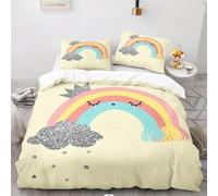 LMMSMGS Funda Nordica Cama 150 Arcoíris Infantil Juvenil Funda Edredón Cama 150 para Niñas con Cremallera Suave Microfibra Fundas Nordicas 220x240 cm + 2 Fundas de Almohada 50x75 cm