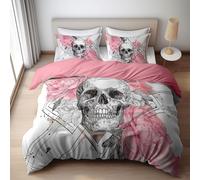 LMMSMGS Funda Nordica Cama 90 Calavera Infantil Juvenil Funda Edredón Cama 90 para Niñas Niños con Cremallera Suave Fundas Nordicas 150x220 cm + 1 Fundas de Almohada 50x75 cm