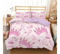 LMMSMGS Funda Nordica Cama 90 Castillo Infantil Juvenil Funda Edredón Cama 90 para Niñas Niños con Cremallera Suave Fundas Nordicas 150x220 cm + 1 Fundas de Almohada 50x75 cm