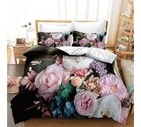 LMMSMGS Funda Nordica Cama 90 Flores Infantil Juvenil Funda Edredón Cama 90 para Niñas Niños con Cremallera Suave Fundas Nordicas 150x220 cm + 1 Fundas de Almohada 50x75 cm