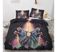 LMMSMGS Funda Nordica Cama 90 Meute de Loups Infantil Juvenil Funda Edredón Cama 90 para Niñas Niños con Cremallera Suave Fundas Nordicas 150x220 cm + 1 Fundas de Almohada 50x75 cm