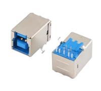 LMNCBVYA 20pcs USB 3.0 90/180 Degree Female Chassis Connector - A Male to B Female Square Port Adapter for USB A/B Interface
