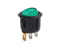 LMNCBVYA 30pcs KCD1-105 20mm Circular Rocker Switch - 10A 125V/6A 250V Power Button Switch for Boat & Electrical Applications (Green)