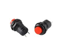 LMNCBVYA 5pcs Round Pushbutton Switch DS-428 - Self-Locking 2-Pin Power Button, 12mm, 1.5A/250V, 3A/125V, Red(Red)