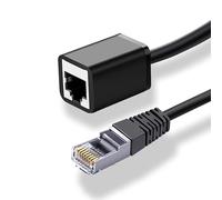 LMNCBVYA Category Vi Dual Shielded Gigabit Ethernet Cable Extender - 5 Meter RJ45 Male to Female Network Connector - Pure Copper, Black