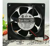 LMNCBVYA Inverter Fan - Model 109R1224H102, 2-Pin, Double Ball Bearing, 33 CFM Airflow, 100,000 Hours Lifespan SanAce 120mm 24V 0.25A