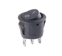 LMNCBVYA KCD1-105 20mm Circular Rocker Switch - 3-Pin Power Button Switch for Boats, 10A/125V & 6A/250V, Black with Silver Contacts