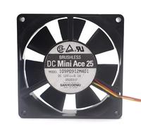 LMNCBVYA SANYO Denki 109P0912M401 90mm 12V Silent Cooling Fan - 0.1A, 2200RPM, 3-Wire Connector, Low Noise Operation