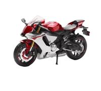 LMNMY Modelo de Juguete 1:12 para Yamaha YZF-R1, Motocicleta De Aleación Fundida A Presión, Coche Juguete con Dirección Delantera Y Suspensión Trasera, Vehículos, Regalos Cumpleaños(Rosso)
