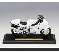 LMNMY Modelo de Juguete 1:18 para Suzuki para Hayabusa GSX-1300R, Modelo De Motocicleta Fundición A Presión, Colección, Juguete Hobby, Regalo, Todoterreno(White)