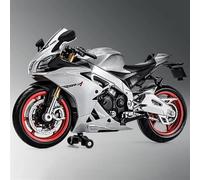 LMNMY Modelo de Juguete Colección De Modelos Aleación Motocicleta, Coche Juguete, Regalo para Niños 1:12 para Aprilia RSV4 RR1000(Silver with Box)