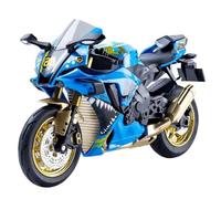 LMNMY Modelo de Juguete Juguete con Sonido Y Luz 1/10, Motocicleta De Metal Fundido A Presión, Modelo En Miniatura, Regalo Colección para Yamaha(Sky Blue)