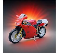 LMNMY Modelo de Juguete Modelo De Motocicleta En Miniatura Aleación Fundida A Presión 1:18, Juguetes con Volante Y Dirección para Ducati 998R 998 R