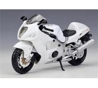 LMNMY Modelo de Juguete Modelo De Motocicleta En Miniatura Aleación Fundida A Presión 1/18, Juguetes con Volante Y Dirección para Suzuki para Hayabusa GSX-1300R(White)