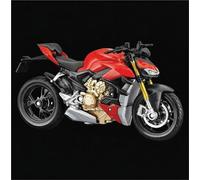 LMNMY Modelo de Juguete Modelo Motocicleta Motocross A Escala 1/18 Coche Juguete Colección Regalo Fundición A Presión Estática Producción para Ducati para Super para Naked V4 S