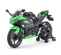 LMNMY Modelo de Juguete Regalo De Colección con Sonido E Iluminación A Escala 1/12 para Kawasaki para Ninja 400 para Super para Sport Moto Juguete Miniatura Metal Fundido A Presión(Nero)
