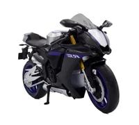 LMNMY Modelo de Juguete Regalos Navideños 1/12 para Yamaha YZF-R1M - Coche De Aleación Fundido A Presión Modelo Motocicleta: Rueda Delantera, Dirección, Neumáticos Goma(Nero)