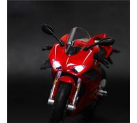 LMNMY Modelo de Juguete Simulación A Escala 1:12 De Motocicleta Todoterreno para Ducati V4S Panigale Modelo Aleación con Sonido Y Luz Fundido A Presión Juguete Regalo(Rosso)