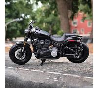 LMNMY Modelo de Juguete Simulación De Motocicleta A Escala 1:18 para Harley para Davidson Fat Bob 114 2022, Aleación Metálica, Street Race(Nero)