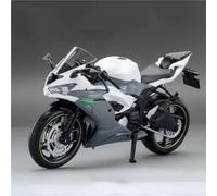LMNMY Modelo de Juguete Volante Delantero, Dirección, Sonido Y Luz, Regalos Navideños 1/12 para Kawasaki ZX-6R Juguetes De Aleación Motocicleta A Escala(Grey)