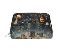 LMNUDS Physics Print - Neceser de viaje, organizador de maquillaje compacto para mujer, color plateado, talla única