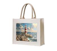 LMNUDS The Seaside Lighthouse - Bolsa de transporte de lona, bolsa de regalo personalizada, bolsa de mano para mujer, para yoga, trabajo,