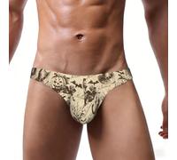 LMNvbz Bikini con estampado de sombrero de bruja para hombre, ropa interior de talle bajo, Negro, XXL