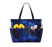 LMNvbz Bolsa de playa grande con estampado de galaxia nocturna con cremallera y bolsillo húmedo, bolsas de viaje plegables impermeables para mujer, para piscina, crucero y natación