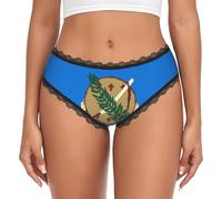 LMNvbz Bragas de encaje con estampado de la bandera del estado de Oklahoma para mujer, suaves, transpirables, de cobertura completa, para un uso diario cómodo, Negro, S