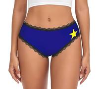 LMNvbz Bragas de encaje para mujer, con estampado de bandera del estado de Alaska, suaves, transpirables, de cobertura completa, para un uso diario cómodo, Negro, L