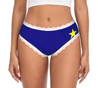 LMNvbz Bragas de encaje para mujer, con estampado de bandera del estado de Alaska, suaves, transpirables, de cobertura completa, para un uso diario cómodo, blanco, XXL