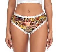 LMNvbz Bragas de tela africana con estampado de retazos para mujer, suaves, transpirables, de cobertura completa, para un uso diario cómodo, blanco, S