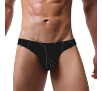LMNvbz Karate-Highkick-Icon Print - Ropa interior de bikini para hombre de talle bajo, Negro, XL