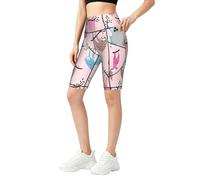LMNvbz Naughty Sloth Baby Print - Pantalones cortos de yoga para mujer con bolsillos, cintura alta, control de abdomen, para correr, gimnasio y voleibol en verano, Negro, L