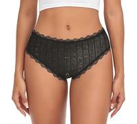 LMNvbz Ropa interior con estampado de jeroglífico egipcio antiguo para mujer, con ribete de encaje, suaves, transpirables, cobertura completa, calzoncillos elásticos para un uso diario cómodo, Negro