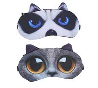 LMOGWL 2 pcs Lindo Gato y Perro Patrón Dormir Máscara de Ojos, Suave y esponjoso Dormir Sombra Máscara de Ojos para Descansar y Viajar Niños Adultos Unisex Soñar despierto Máscaras de ojos para dormir