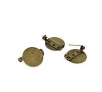 lmoikesz Bases redondas para broches, imperdibles, joyería artesanal, broches únicos con materiales, pinzas para el pelo, bandejas para cabujones, 50 piezas de bronce, 20 mm y 25 mm