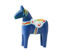 lmoikesz de Caballo Dala Sueco de para Madera, Adorno para Madera Maciza, Arte Coleccionable, Escritorio, decoración para el hogar, Regalo Navidad, Estatua, Azul, 16 x 4.5 x 16 cm